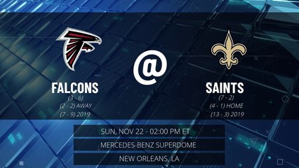 Falcons @ Saints Game Preview for SUN, NOV 22 - 02:00 PM ET EST
