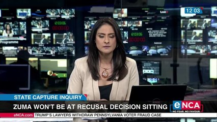 Zuma won't be at recusal decision sitting