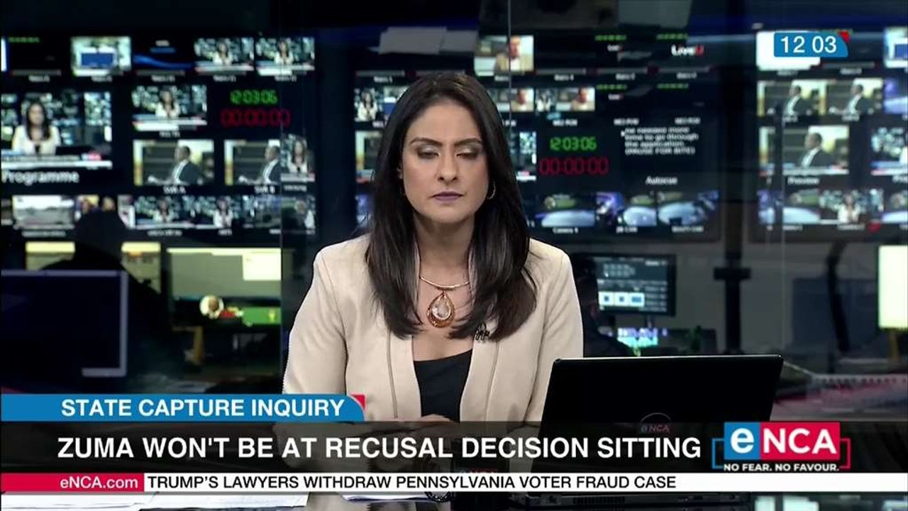 Zuma won't be at recusal decision sitting