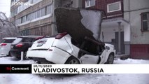 روسیه؛ برقراری وضعیت اضطراری در ولادی‌وستوک در پی وقوع طوفان و یخ‌بندان
