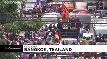 Water cannons used on anti-government protesters in Thailand