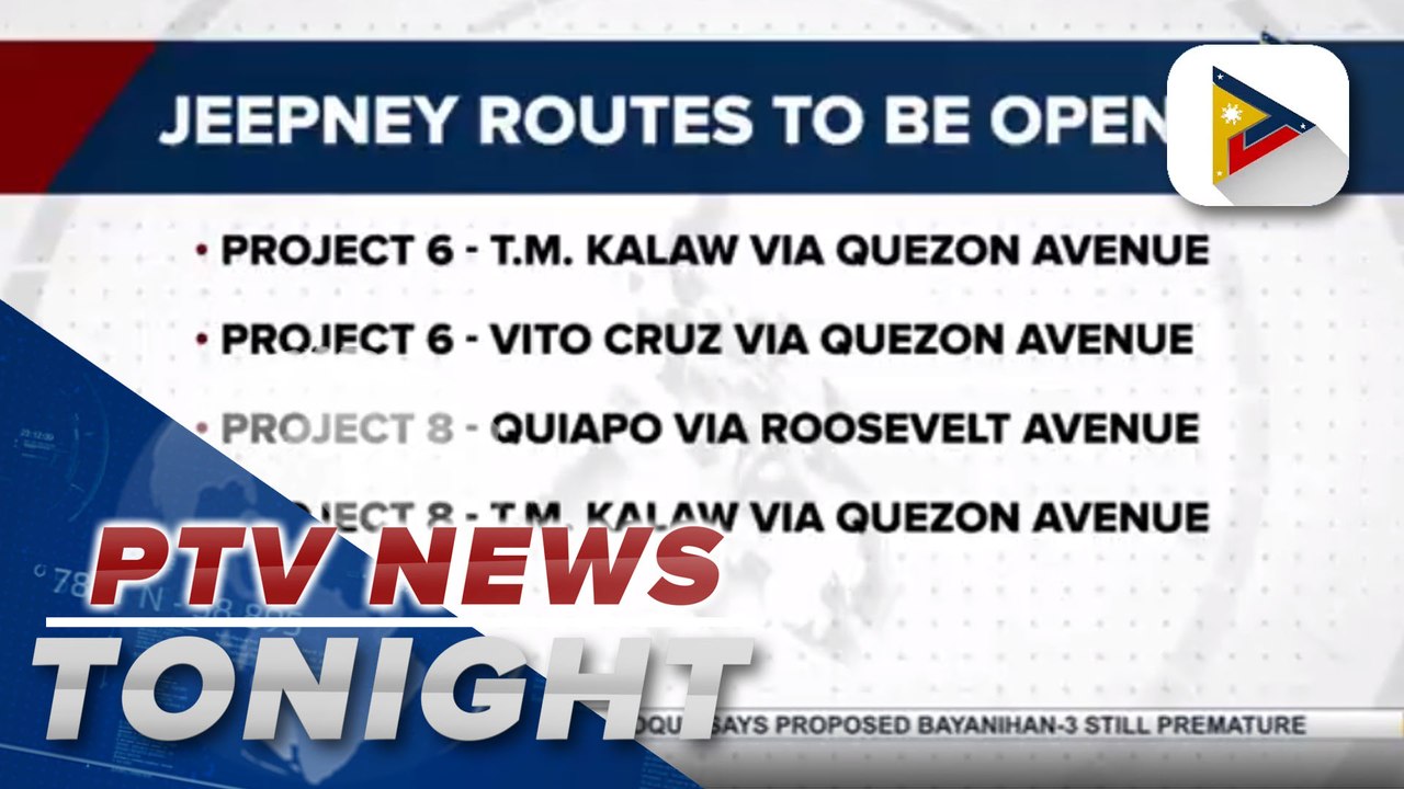 Eight more NCR jeepney routes will be opened tomorrow