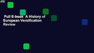 Full E-book  A History of European Versification  Review