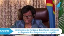 Communiqué du ministère des affaires étrangères sur la production des passeports congolais