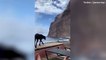 Un moment vraiment terrifiant, une falaise s’effondre à côté des touristes sur l’île de la Gomera