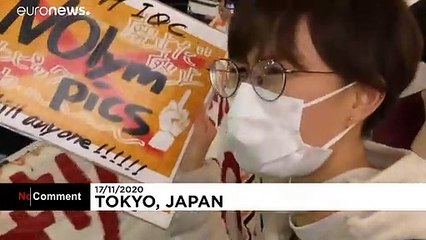 Small protest in Tokyo amid hope delayed Olympics will go ahead