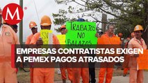 Protestan contratistas de Pemex en CdMx