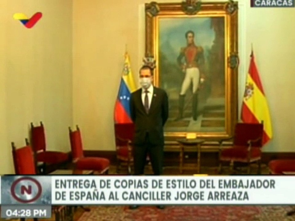 Canciller Jorge Arreaza recibe la acreditación del Jefe de Misión del Reino de España en la República Bolivariana de Venezuela, Juan Fernández Trigo