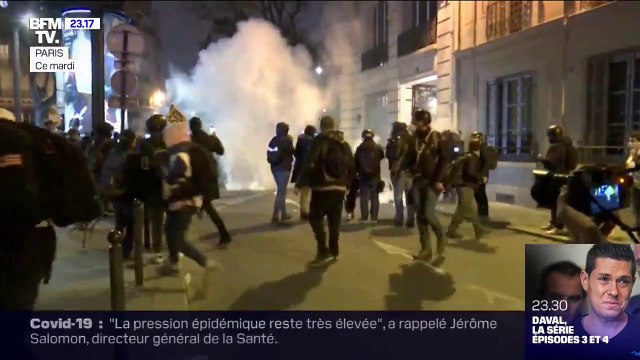 Des échauffourées à la fin de la manifestation parisienne contre la loi sécurité globale