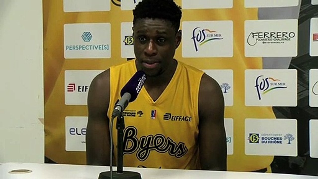 Jean-Michel Mipoka après la victoire de Fos Provence Basket contre Nancy