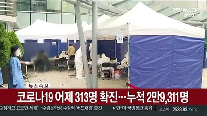 [속보] 코로나19 어제 313명 확진…누적 2만9,311명