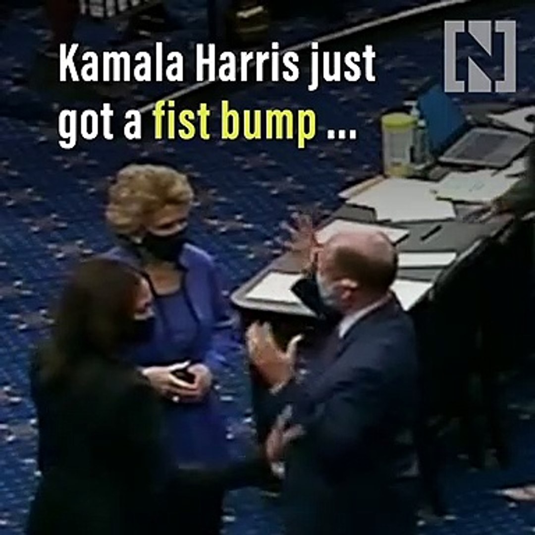 Trump ally gives Kamala Harris fist bump in Senate