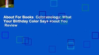 About For Books  Colorstrology: What Your Birthday Color Says about You  Review