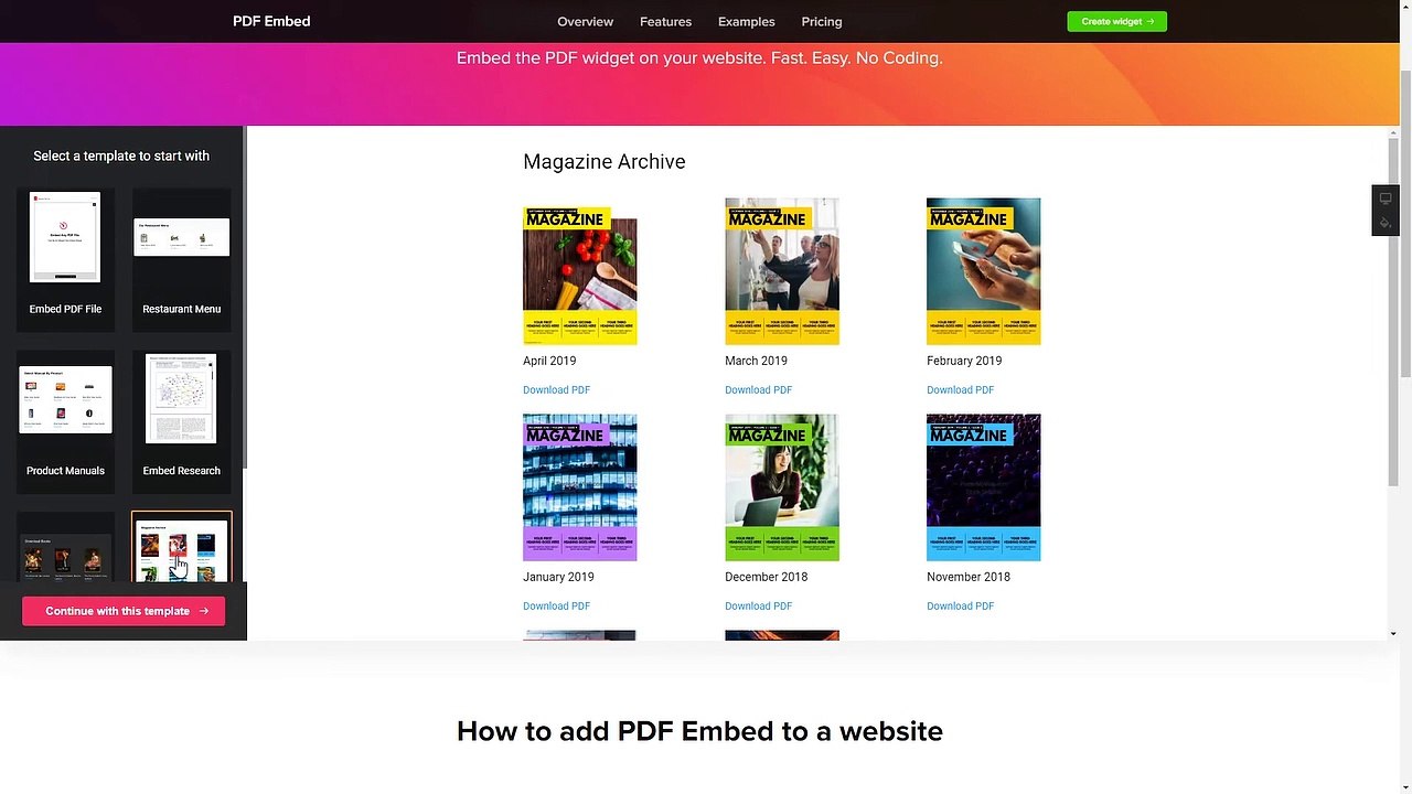 How to Add PDF Embed widget to HTML (2020)