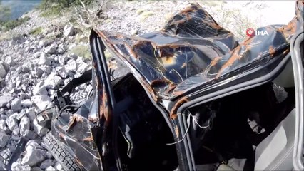 Spil’de kaderine terk edilen araçlar görüntülendi