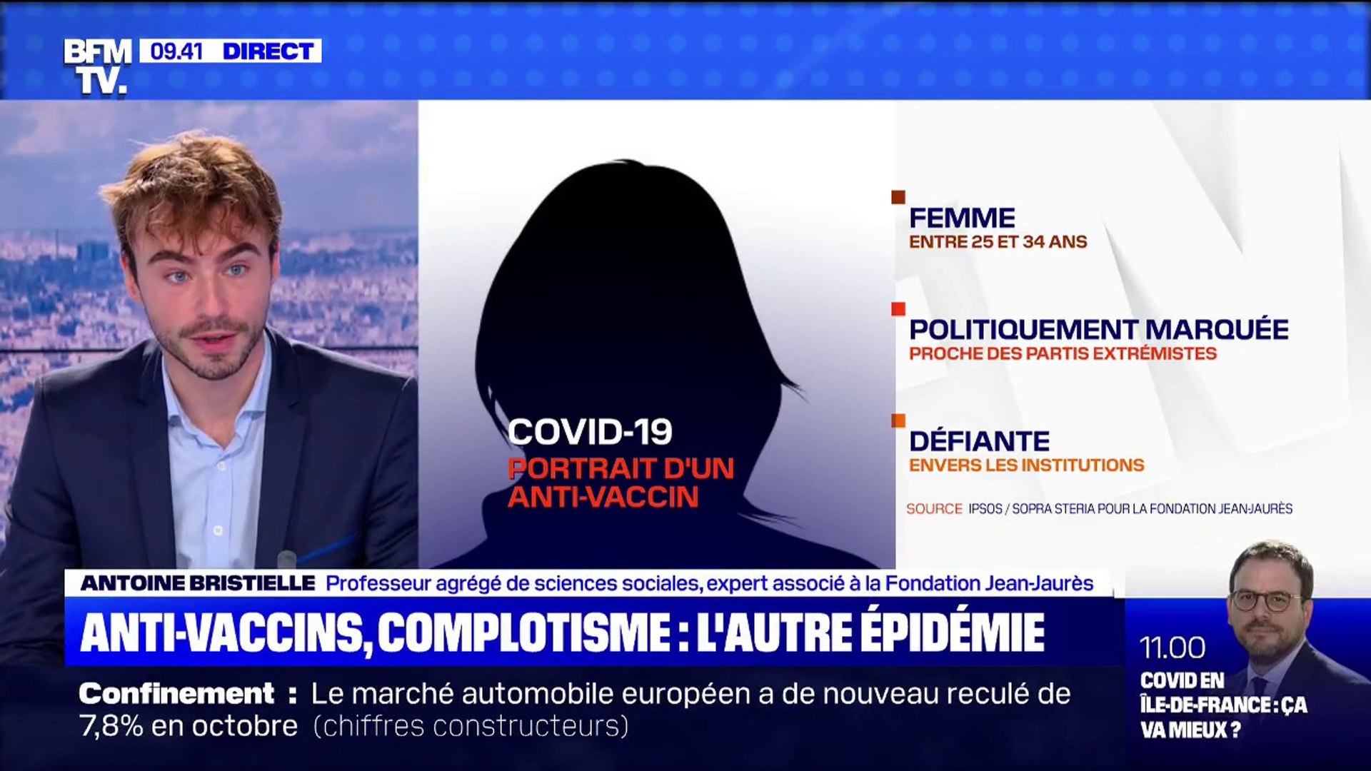 Antoine Bristielle, expert à la fondation Jean Jaurès: "En France, 54% des  personnes accepteraient de se faire vacciner (...) on est vraiment en  retard" - Vidéo Dailymotion