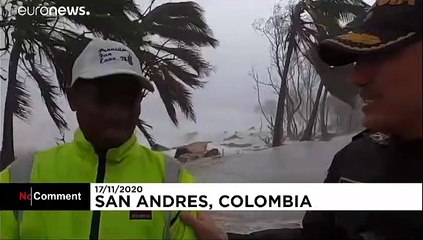 Hurricane Iota brings down comms of Providencia island as president arrives with aid