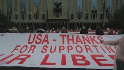 Oposición georgiana protesta durante visita de Pompeo (V)