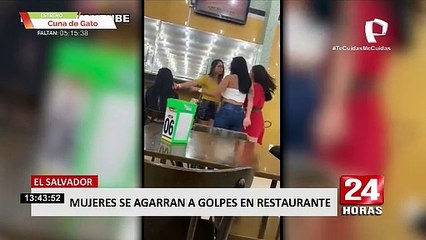 El Salvador: señoritas se enfrentan y pelean en restaurante