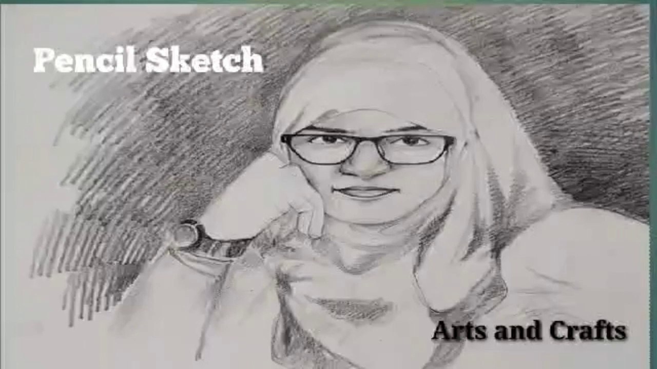 Alone girl drawing pencil sketch