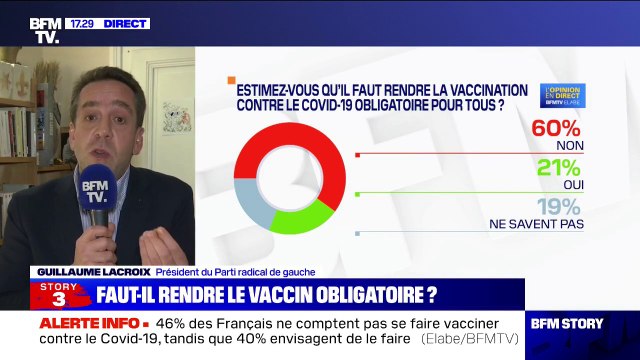 Covid-19: pour Guillaume Lacroix, la vaccination n'a pas à être obligatoire mais cette liberté ne doit pas être sans responsabilité