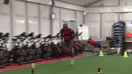 Au plus près des joueurs du SMCaen lors de la séance de renforcement