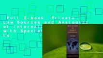 Full E-book  Private Law Sources and Analogies of International Law: with Special Reference to