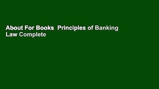 About For Books  Principles of Banking Law Complete