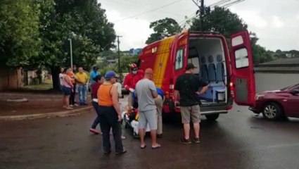 Mulher fica ferida em acidente no Bairro Santo Onofre