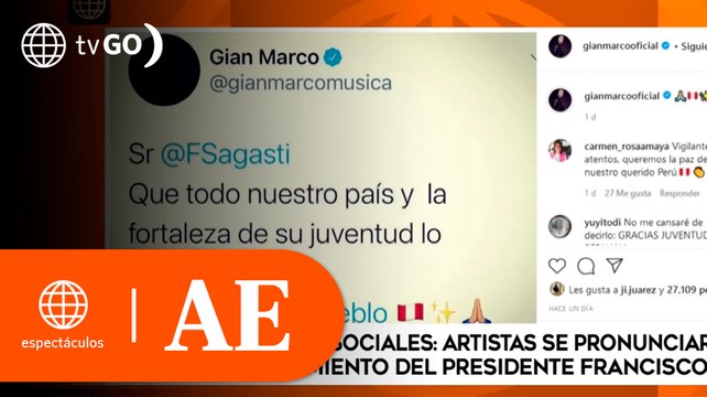 Artistas se pronunciaron ante el nombramiento del nuevo Presidente del Perú | América Espectáculos