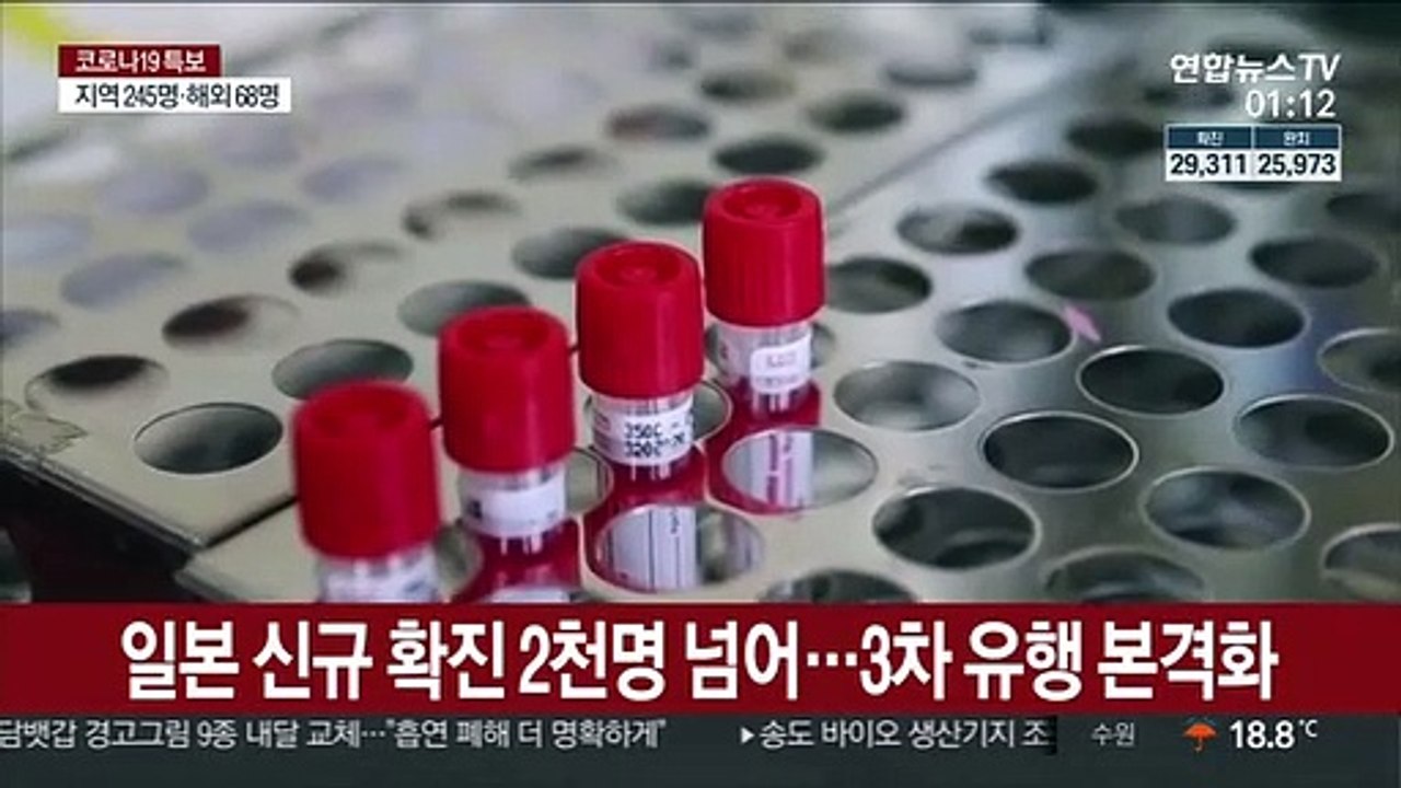 일본 신규 확진 2천명 첫 돌파…3차 유행 본격화