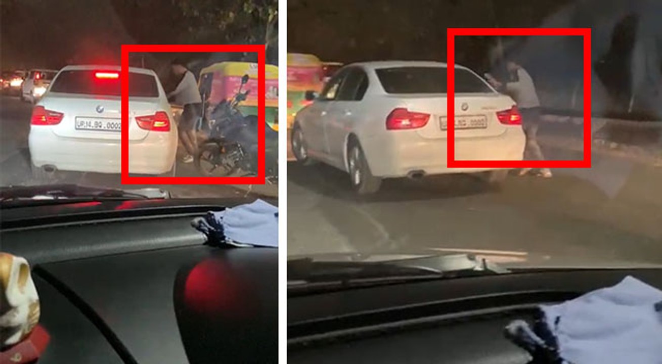 गाजियाबाद: कार सवार ने की बाइक सवार युवक पर फायरिंग, बाल-बाल बचा युवक, वीडियो वायरल