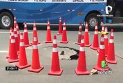 San Luis: caos generó hundimiento de pista en Vía de Evitamiento