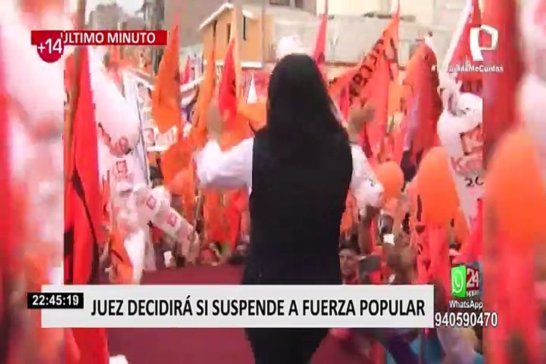 Juez decidirá si suspende temporalmente al partido Fuerza Popular