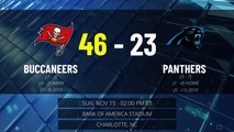 Buccaneers @ Panthers Game Recap for SUN, NOV 15 - 02:00 PM ET EST