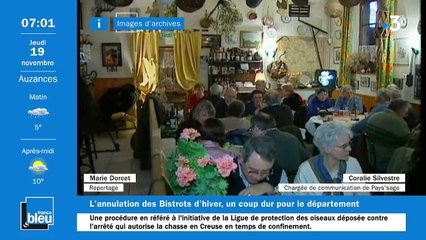 La matinale de France Bleu Creuse du 19/11/2020