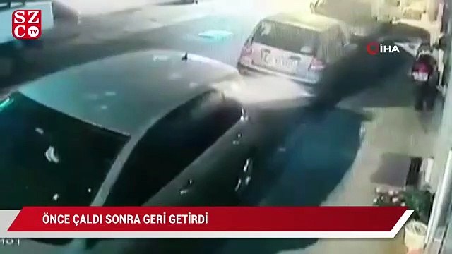 Önce çaldı, sonra geri getirdi