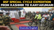 BSF flags off special cycle expedition from Kashmir to Kanyakumari: watch the video | Oneindia News