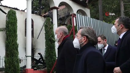 Cumhurbaşkanı Erdoğan, Vaniköy Camii'nde incelemelerde bulundu