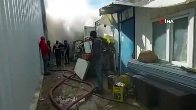 İşçilerin kaldığı konteynerde korkutan yangın