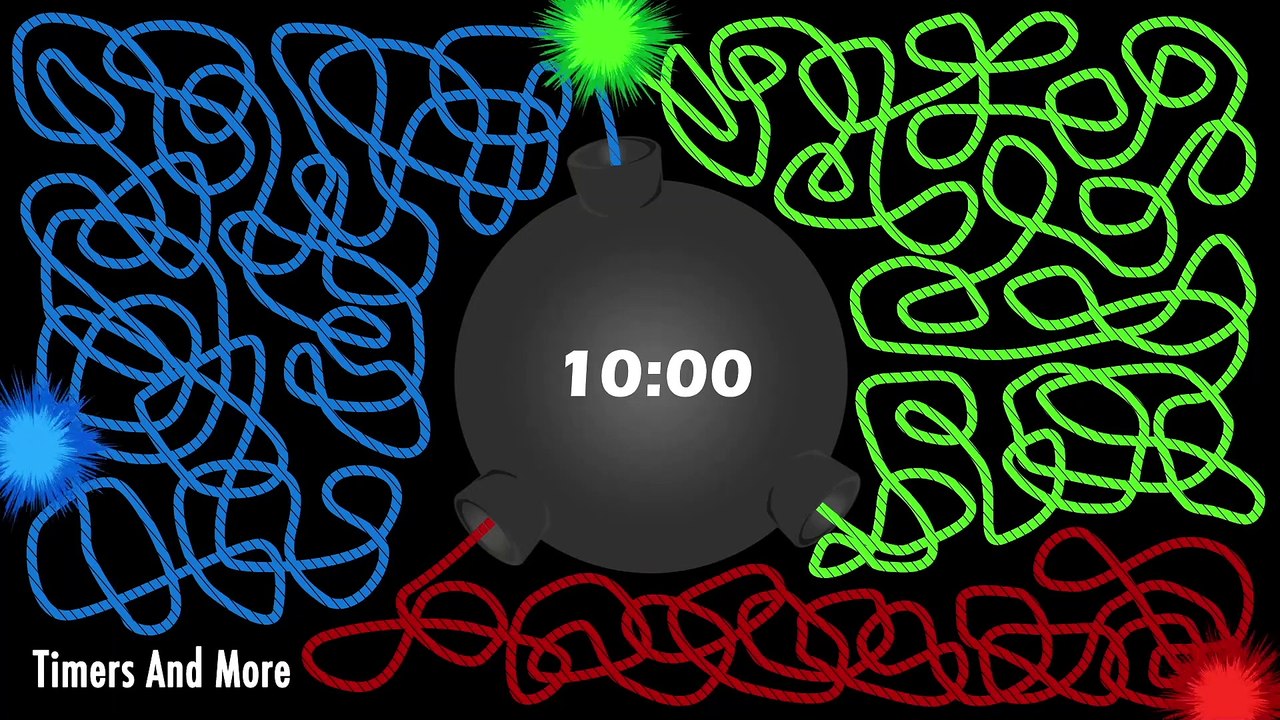 10 Minute Timer Bomb Colored Wicks -  Giant bomb explosion 