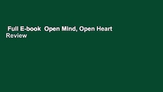Full E-book  Open Mind, Open Heart  Review