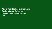 About For Books  Examples & Explanations: Sales and Leases  Best Sellers Rank : #2