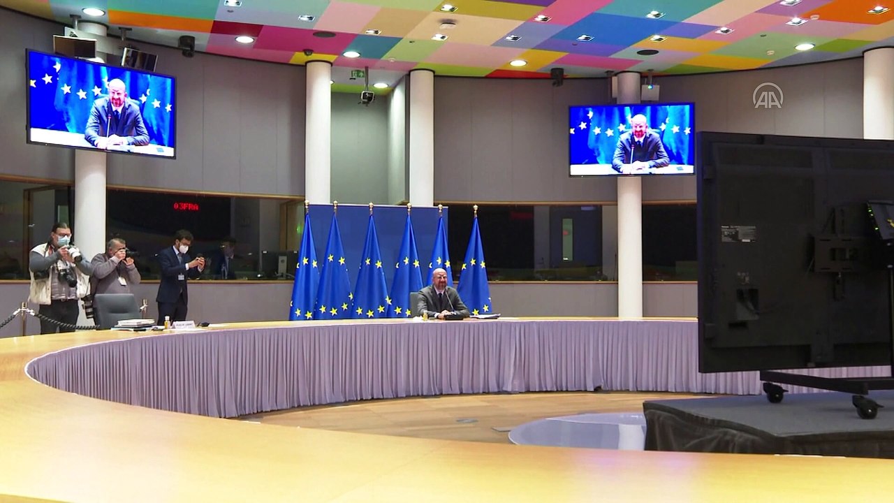 BRÜKSEL - AB liderleri Kovid-19 gündemiyle toplandı