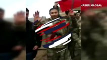 Azerbaycan askerleri Karabağ'a Türk bayrağı dikti