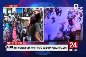 Cercado de Lima: enfrentamiento entre comerciantes y fiscalizadores