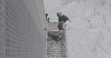 Guy Hop Turns And Faceplants After Attempting To Ski Over Handrail