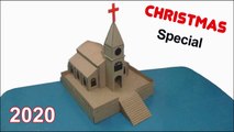 DIY Cardboard Church | Cardboard Christmas Crafts Ideas 2020 |  How to Make Church Using Cardboard | Cardboard Crafts Ideas