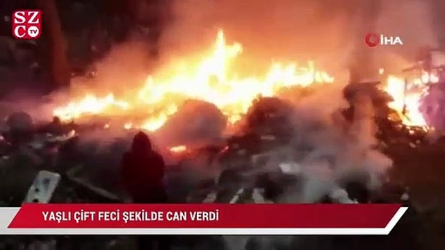 Yaşlı çift feci şekilde can verdi