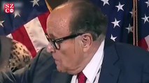Basın toplantısına Trump'ın avukatı Giuliani'nin saç boyası damga vurdu